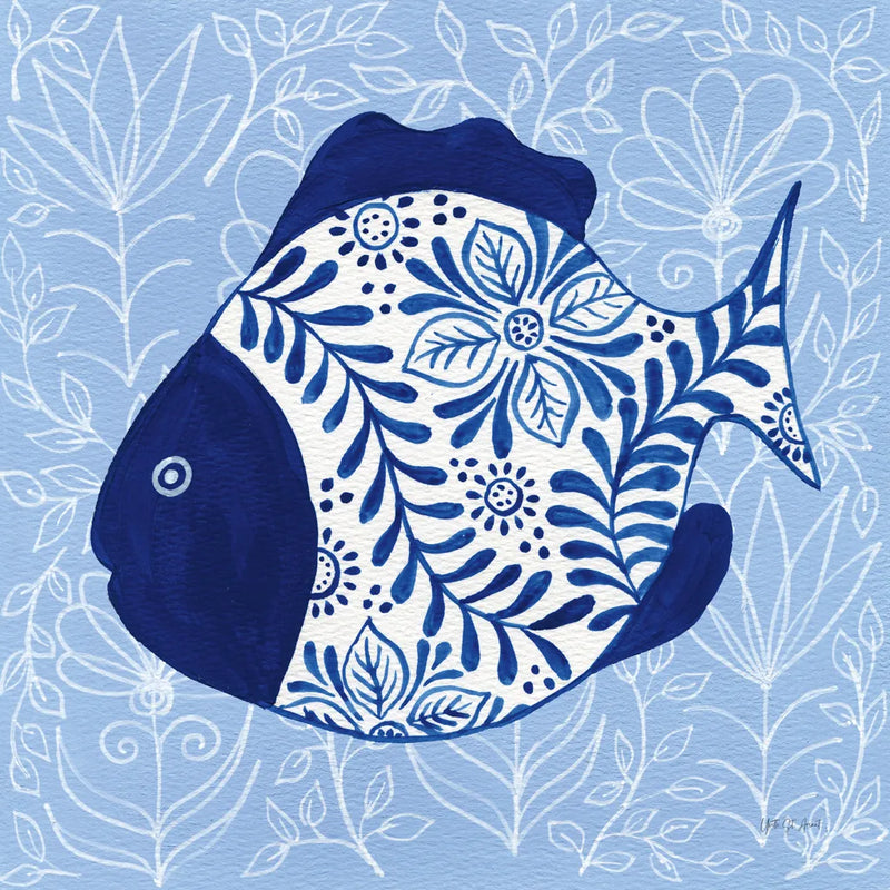 Coastal Chinoiserie II by Yvette St. Amant. SKU 91023a. Archival Giclee Fine art print for wall decor.