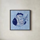 Coastal Chinoiserie II by Yvette St. Amant. Shown in a sleek black glass frame for a contemporary gallery look. Available as an archival giclee rolled canvas, fine art paper, or poster print. SKU 91023a.