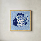 Coastal Chinoiserie II by Yvette St. Amant. Shown in a natural wood glass frame for a timeless modern aesthetic. Available as an archival giclee rolled canvas, fine art paper, or poster print. SKU 91023a.