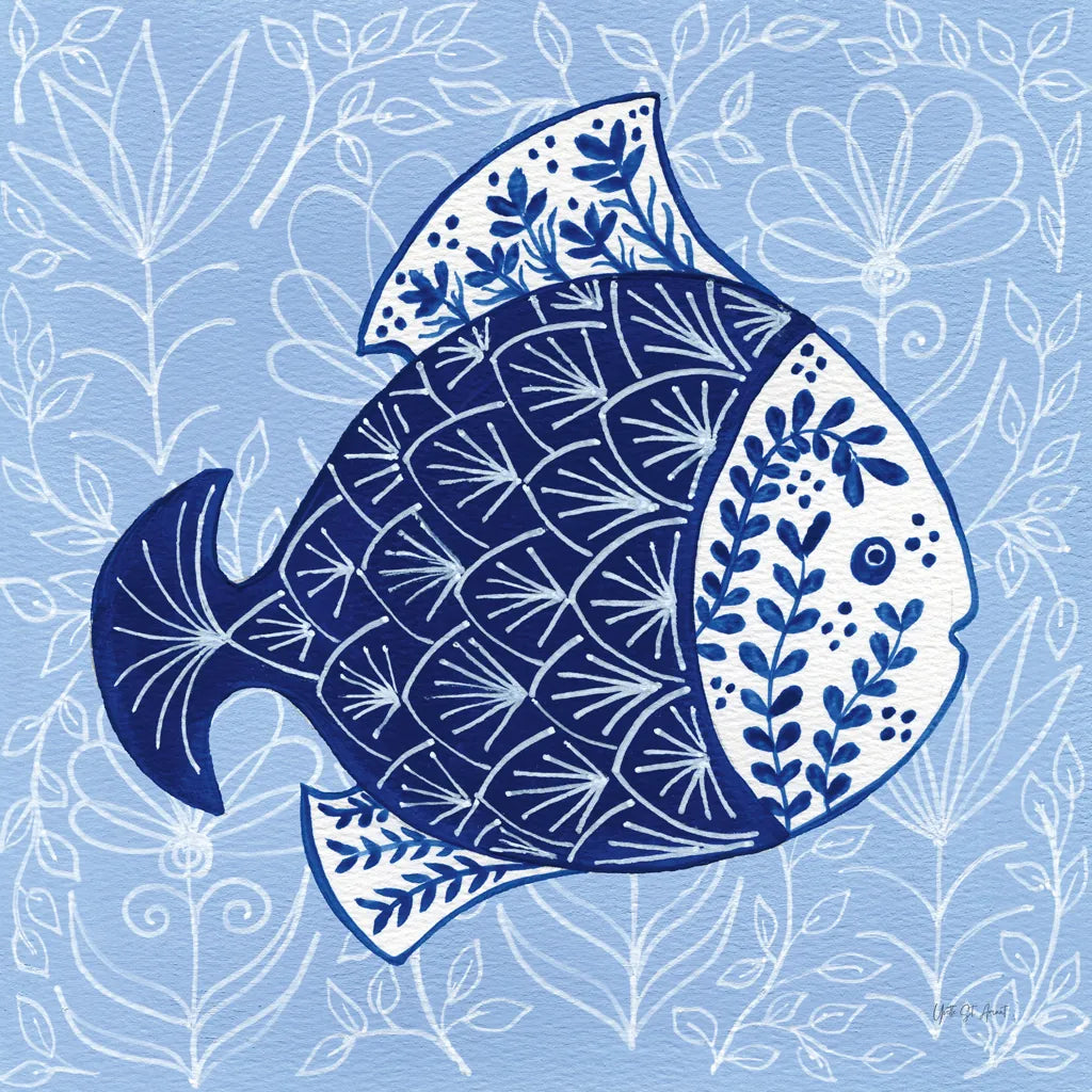 Coastal Chinoiserie III by Yvette St. Amant. SKU 91024a. Archival Giclee Fine art print for wall decor.