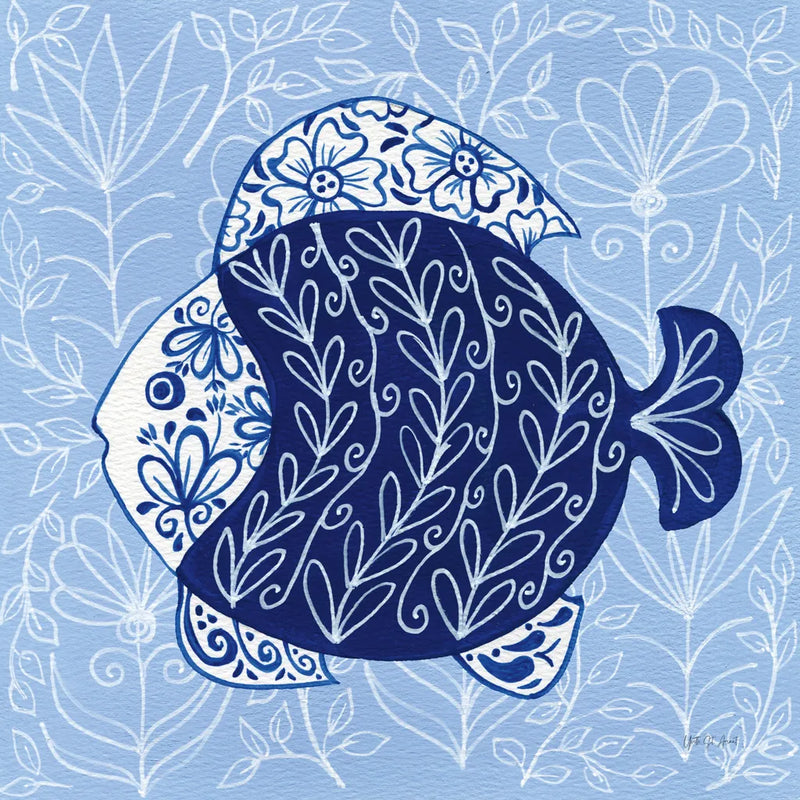 Coastal Chinoiserie IV by Yvette St. Amant. SKU 91025a. Archival Giclee Fine art print for wall decor.