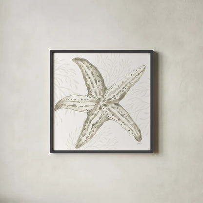 Coastal Reef III by Yvette St. Amant. Shown in a sleek black glass frame for a contemporary gallery look. Available as an archival giclee rolled canvas, fine art paper, or poster print. SKU 94006a.