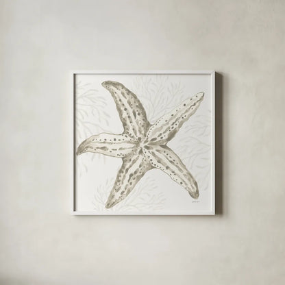 Coastal Reef III by Yvette St. Amant. Shown in a crisp white glass frame for a clean and minimalist style. Available as an archival giclee rolled canvas, fine art paper, or poster print. SKU 94006a.