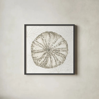 Coastal Reef IV by Yvette St. Amant. Shown in a sleek black glass frame for a contemporary gallery look. Available as an archival giclee rolled canvas, fine art paper, or poster print. SKU 94007a.