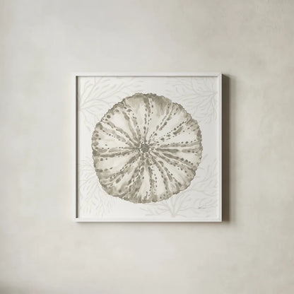 Coastal Reef IV by Yvette St. Amant. Shown in a crisp white glass frame for a clean and minimalist style. Available as an archival giclee rolled canvas, fine art paper, or poster print. SKU 94007a.