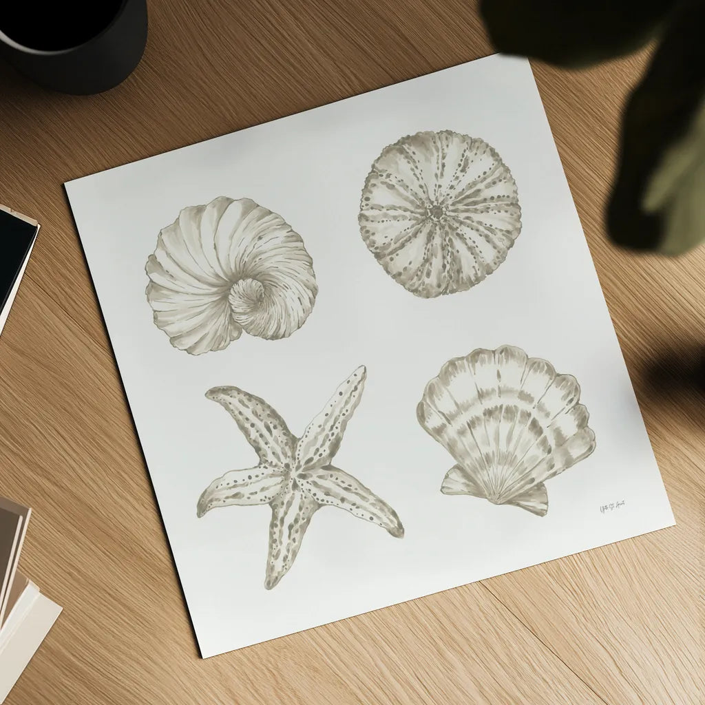 Coastal Reef IX by Yvette St. Amant. Shown as a detailed flat fine art print, highlighting archival giclee quality. Available as an archival giclee rolled canvas, fine art paper, or poster print. SKU 94012a.