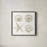 Coastal Reef IX by Yvette St. Amant. Shown in a sleek black glass frame for a contemporary gallery look. Available as an archival giclee rolled canvas, fine art paper, or poster print. SKU 94012a.