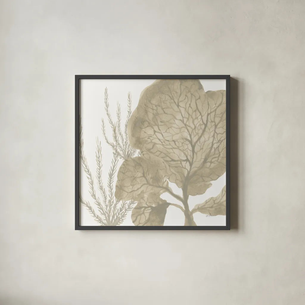 Coastal Reef VII by Yvette St. Amant. Shown in a sleek black glass frame for a contemporary gallery look. Available as an archival giclee rolled canvas, fine art paper, or poster print. SKU 94010a.