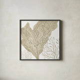 Coastal Reef VIII by Yvette St. Amant. Shown in a sleek black glass frame for a contemporary gallery look. Available as an archival giclee rolled canvas, fine art paper, or poster print. SKU 94011a.