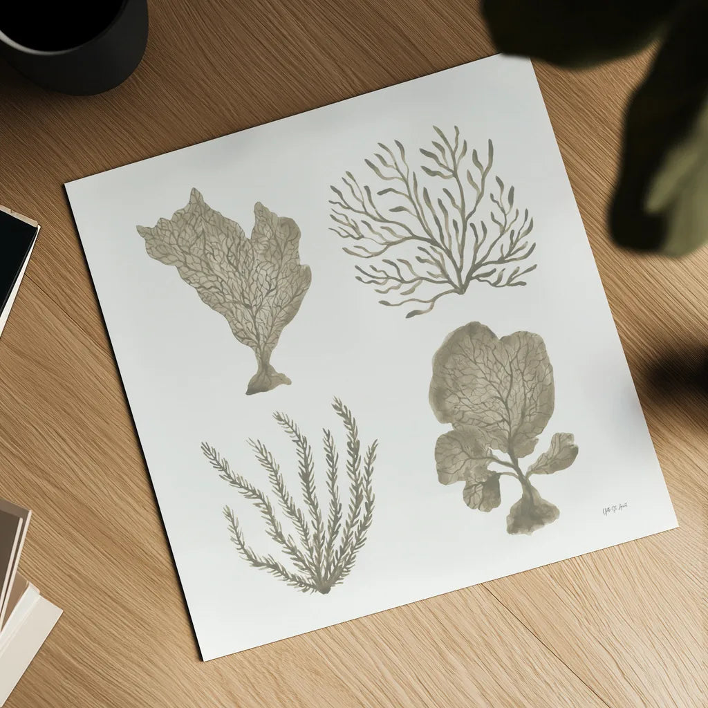 Coastal Reef X by Yvette St. Amant. Shown as a detailed flat fine art print, highlighting archival giclee quality. Available as an archival giclee rolled canvas, fine art paper, or poster print. SKU 94013a.