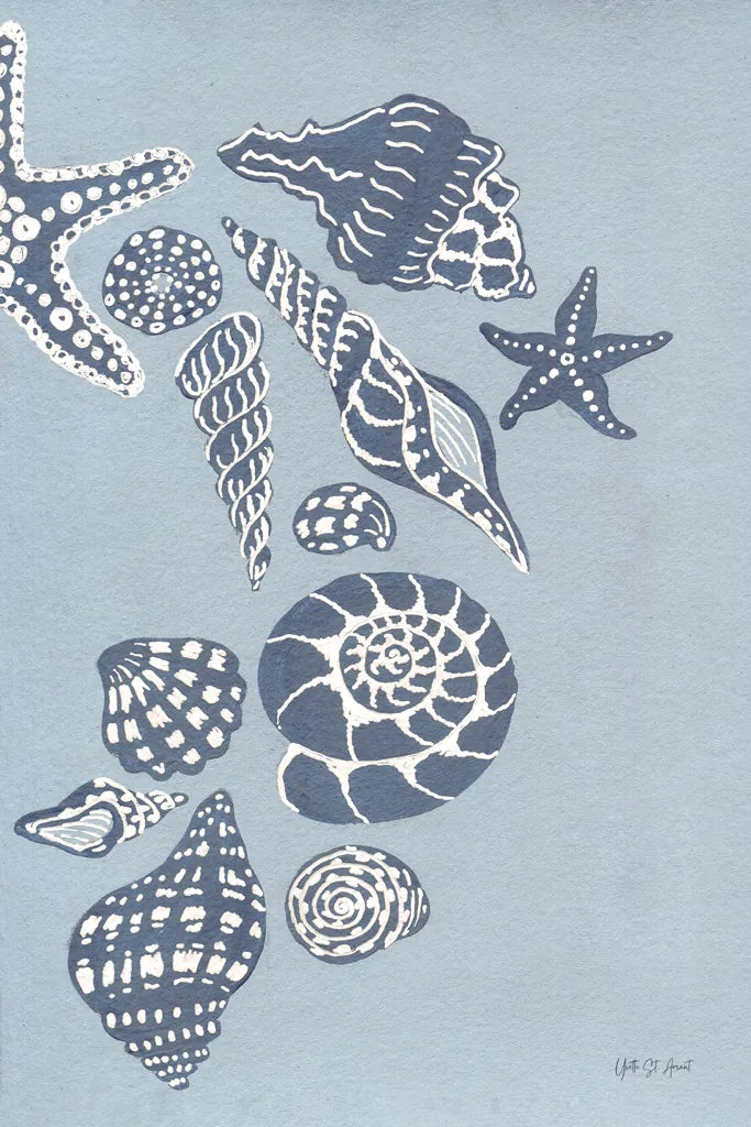 Coastal Shells II by Yvette St. Amant. SKU 88369h. Archival Giclee Fine art print for wall decor.
