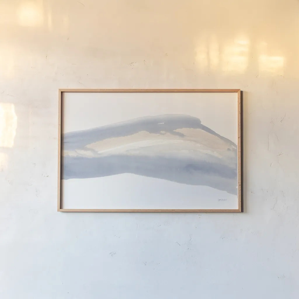 Coastal Wave Abstract by Yvette St. Amant. shown as a paper print in a natural frame. Available as a archival giclee rolled canvas, fine art paper, or poster print. SKU 91162i.