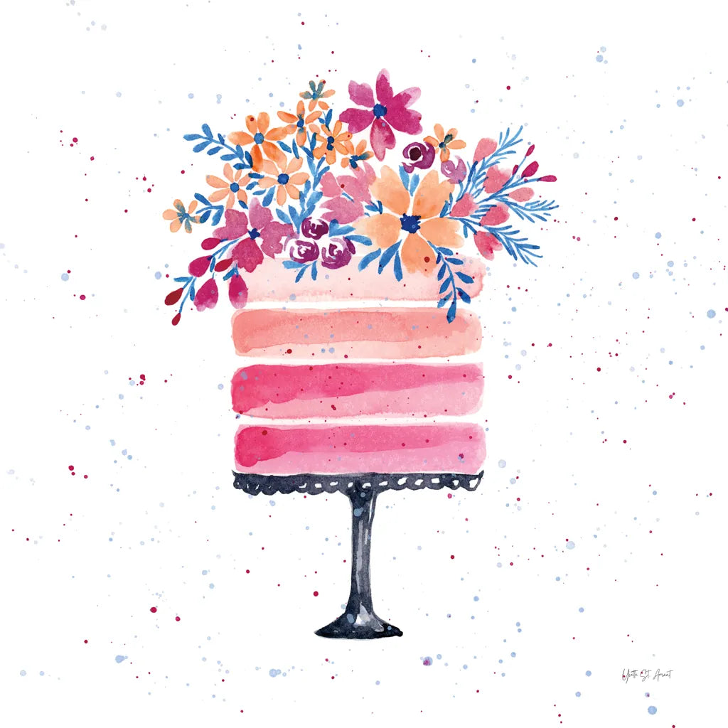 Colorful Cake by Yvette St. Amant. SKU 94729a. Archival Giclee Fine art print for wall decor.