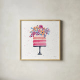 Colorful Cake by Yvette St. Amant. Shown in a natural wood glass frame for a timeless modern aesthetic. Available as an archival giclee rolled canvas, fine art paper, or poster print. SKU 94729a.