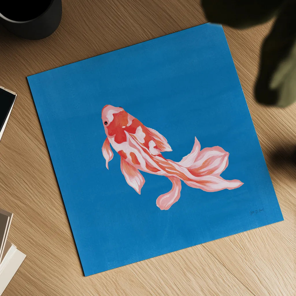 Colorful Koi II by Yvette St. Amant. Shown as a detailed flat fine art print, highlighting archival giclee quality. Available as an archival giclee rolled canvas, fine art paper, or poster print. SKU 92242a.