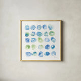 Cool Wash I by Yvette St. Amant. Shown in a natural wood glass frame for a timeless modern aesthetic. Available as an archival giclee rolled canvas, fine art paper, or poster print. SKU 104952a.