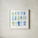 Cool Wash II by Yvette St. Amant. Shown in a crisp white glass frame for a clean and minimalist style. Available as an archival giclee rolled canvas, fine art paper, or poster print. SKU 104953a.