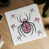 Coquette Spider by Yvette St. Amant. Shown as a detailed flat fine art print, highlighting archival giclee quality. Available as an archival giclee rolled canvas, fine art paper, or poster print. SKU 94022a.