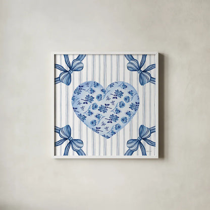 Coquette Valentine II by Yvette St. Amant. Shown in a crisp white glass frame for a clean and minimalist style. Available as an archival giclee rolled canvas, fine art paper, or poster print. SKU 101785a.