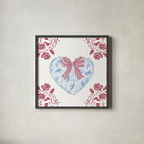 Coquette Valentine V by Yvette St. Amant. Shown in a sleek black glass frame for a contemporary gallery look. Available as an archival giclee rolled canvas, fine art paper, or poster print. SKU 101788a.