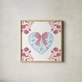 Coquette Valentine V by Yvette St. Amant. Shown in a natural wood glass frame for a timeless modern aesthetic. Available as an archival giclee rolled canvas, fine art paper, or poster print. SKU 101788a.