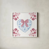 Coquette Valentine V by Yvette St. Amant. Shown in a crisp white glass frame for a clean and minimalist style. Available as an archival giclee rolled canvas, fine art paper, or poster print. SKU 101788a.