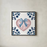 Coquette Valentine VI by Yvette St. Amant. Shown in a sleek black glass frame for a contemporary gallery look. Available as an archival giclee rolled canvas, fine art paper, or poster print. SKU 101789a.