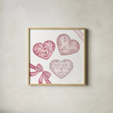 Coquette Valentine VII by Yvette St. Amant. Shown in a natural wood glass frame for a timeless modern aesthetic. Available as an archival giclee rolled canvas, fine art paper, or poster print. SKU 101790a.