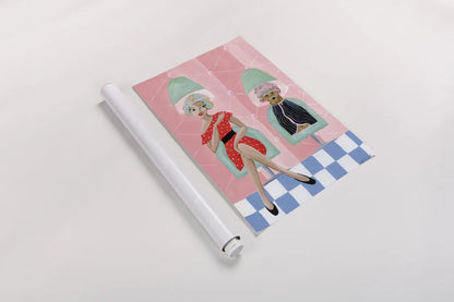 Curl Talk by Yvette St. Amant. shown as a rolled paper print. Available as archival giclee rolled canvas, fine art paper, or poster print. SKU 100347h.