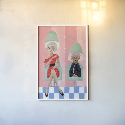 Curl Talk by Yvette St. Amant. shown as a paper print in a white frame. Available as a archival giclee rolled canvas, fine art paper, or poster print. SKU 100347h.