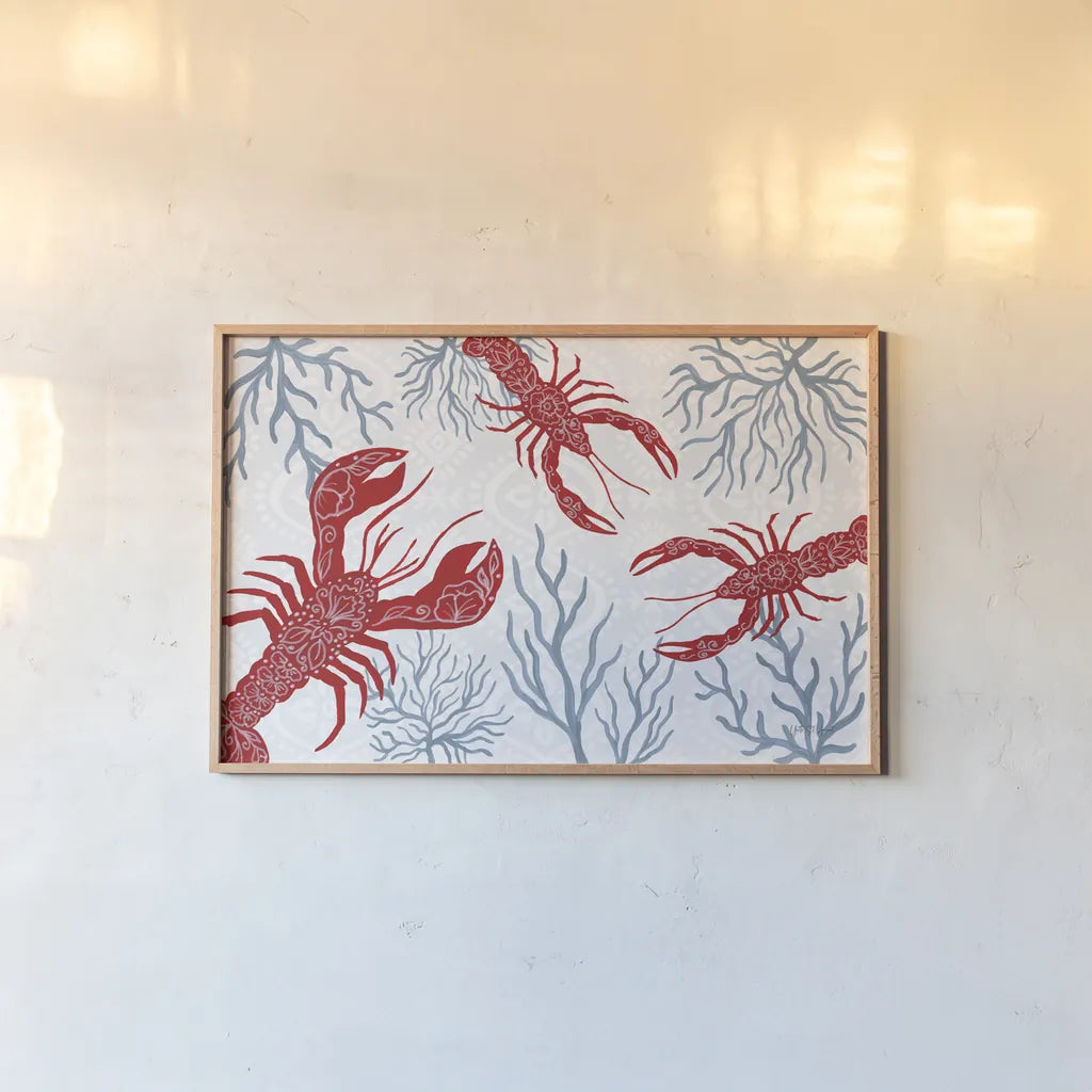 Delicate Coastline I by Yvette St. Amant. shown as a paper print in a natural frame. Available as a archival giclee rolled canvas, fine art paper, or poster print. SKU 92291i.