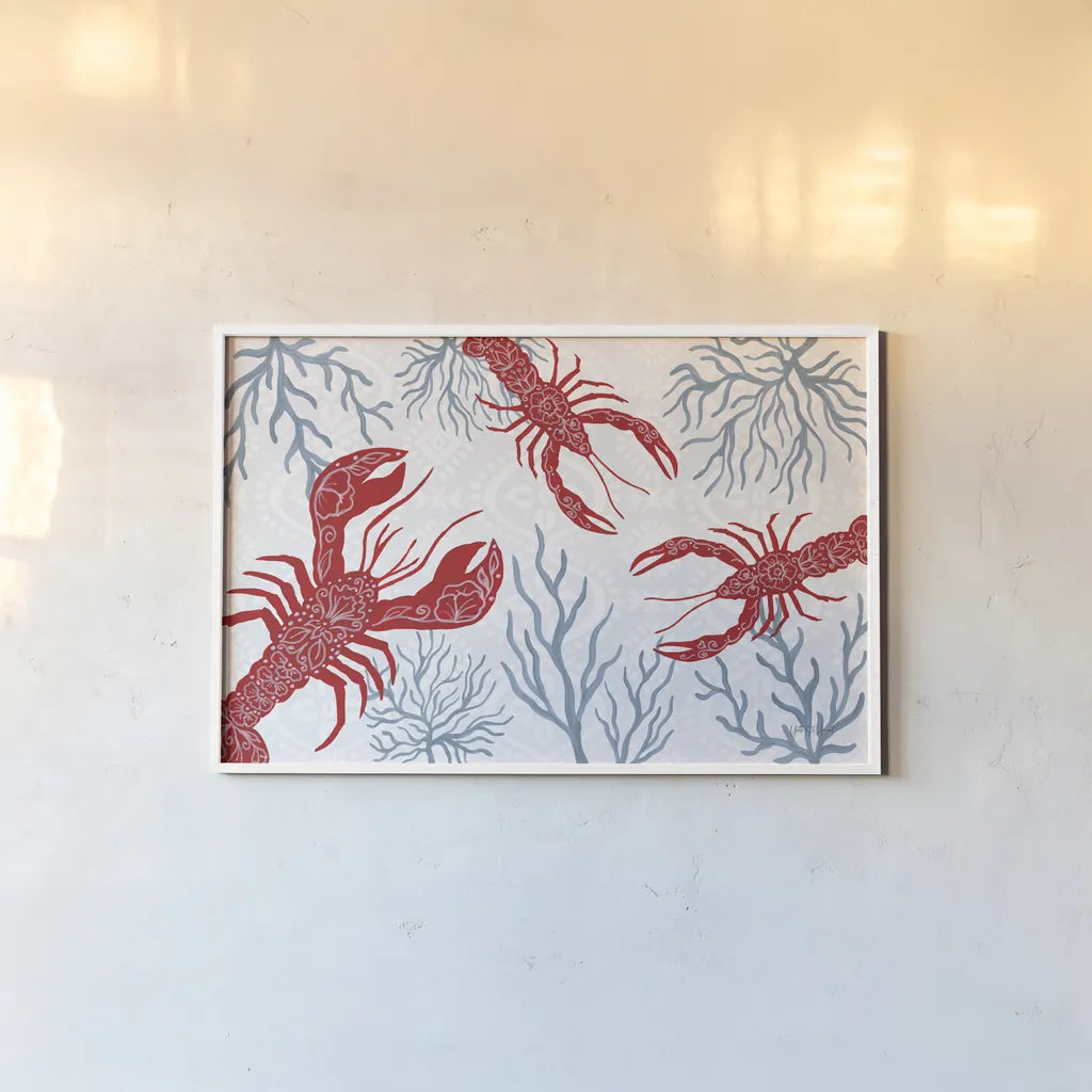 Delicate Coastline I by Yvette St. Amant. shown as a paper print in a white frame. Available as a archival giclee rolled canvas, fine art paper, or poster print. SKU 92291i.