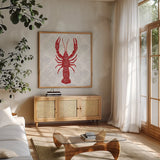 Delicate Coastline III by Yvette St. Amant. Shown in a natural wood frame in a cozy modern living room. Available as an archival giclee rolled canvas, fine art paper, or poster print. SKU 92293a.