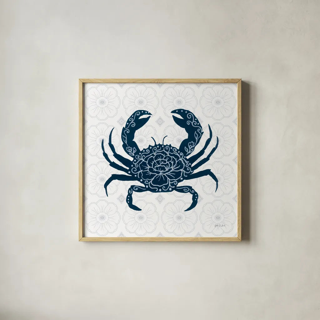 Delicate Coastline IV by Yvette St. Amant. Shown in a natural wood glass frame for a timeless modern aesthetic. Available as an archival giclee rolled canvas, fine art paper, or poster print. SKU 92294a.