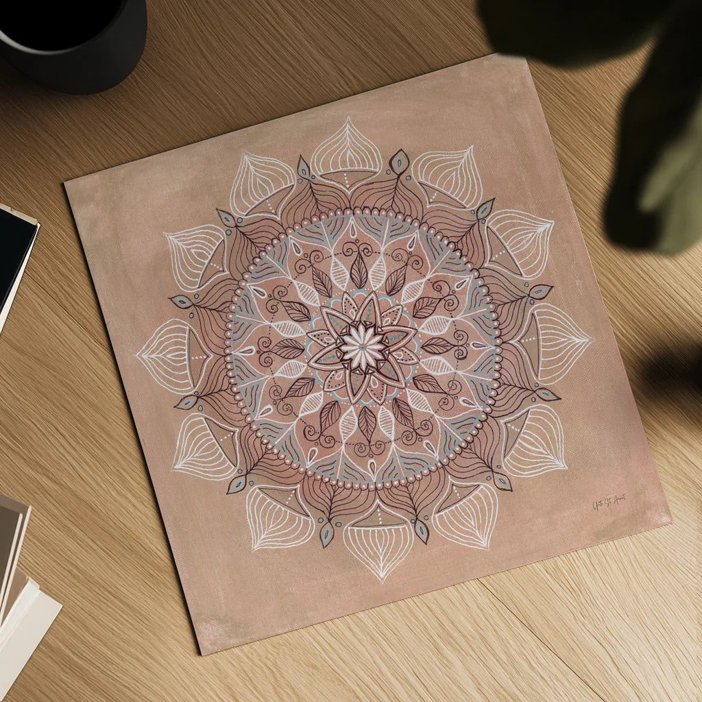 Desert Mandala by Yvette St. Amant. Shown as a detailed flat fine art print, highlighting archival giclee quality. Available as an archival giclee rolled canvas, fine art paper, or poster print. SKU 90986a.