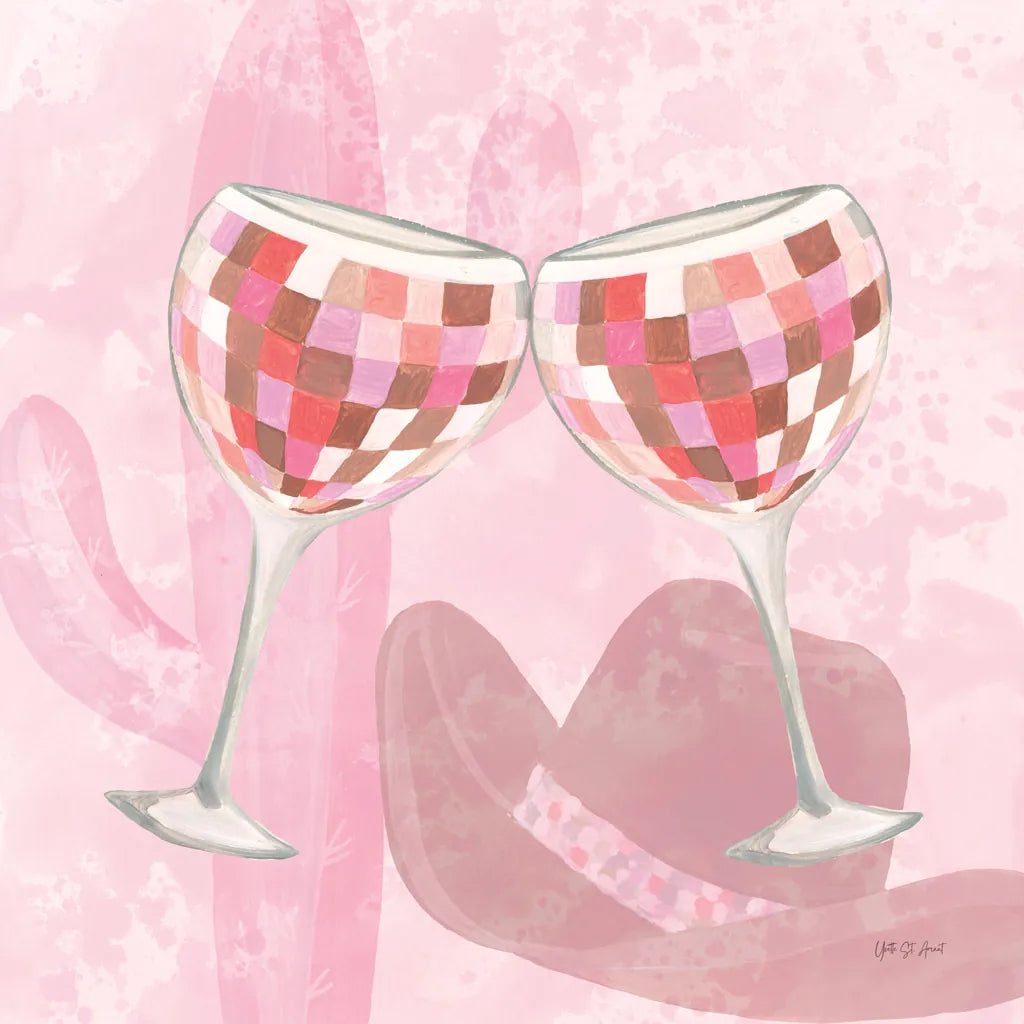 Disco Cowgirl III by Yvette St. Amant. SKU 93448a. Archival Giclee Fine art print for wall decor.