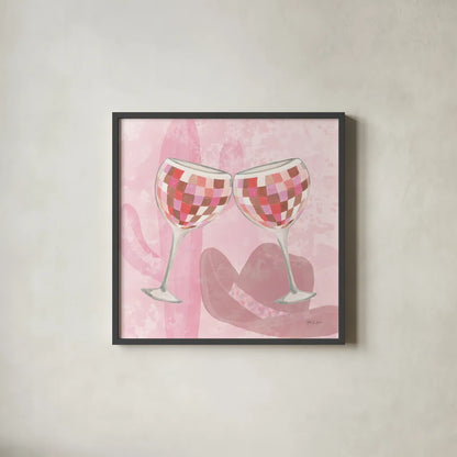 Disco Cowgirl III by Yvette St. Amant. Shown in a sleek black glass frame for a contemporary gallery look. Available as an archival giclee rolled canvas, fine art paper, or poster print. SKU 93448a.