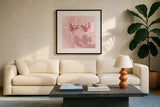 Disco Cowgirl III by Yvette St. Amant. Displayed in a glass frame with matte in a clean modern living room. Available as an archival giclee rolled canvas, fine art paper, or poster print. SKU 93448a.