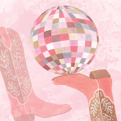 Disco Cowgirl IV by Yvette St. Amant. SKU 93449a. Archival Giclee Fine art print for wall decor.