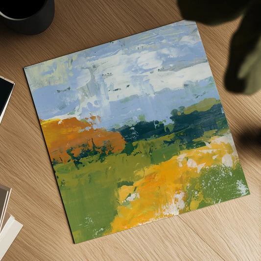 Distant Plateau I by Yvette St. Amant. Shown as a detailed flat fine art print, highlighting archival giclee quality. Available as an archival giclee rolled canvas, fine art paper, or poster print. SKU 100655a.