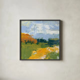 Distant Plateau I by Yvette St. Amant. Shown in a sleek black glass frame for a contemporary gallery look. Available as an archival giclee rolled canvas, fine art paper, or poster print. SKU 100655a.