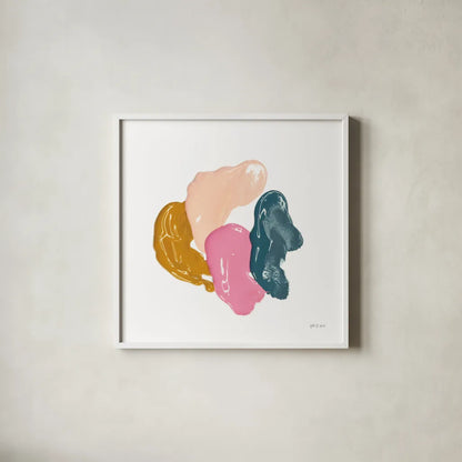 Dreaming of Paint II by Yvette St. Amant. Shown in a crisp white glass frame for a clean and minimalist style. Available as an archival giclee rolled canvas, fine art paper, or poster print. SKU 92216a.