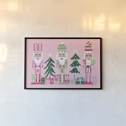 Dreamland Nutcrackers I by Yvette St. Amant. shown as a paper print in a black flame. Available as a archival giclee rolled canvas, fine art paper, or poster print. SKU 95773i.