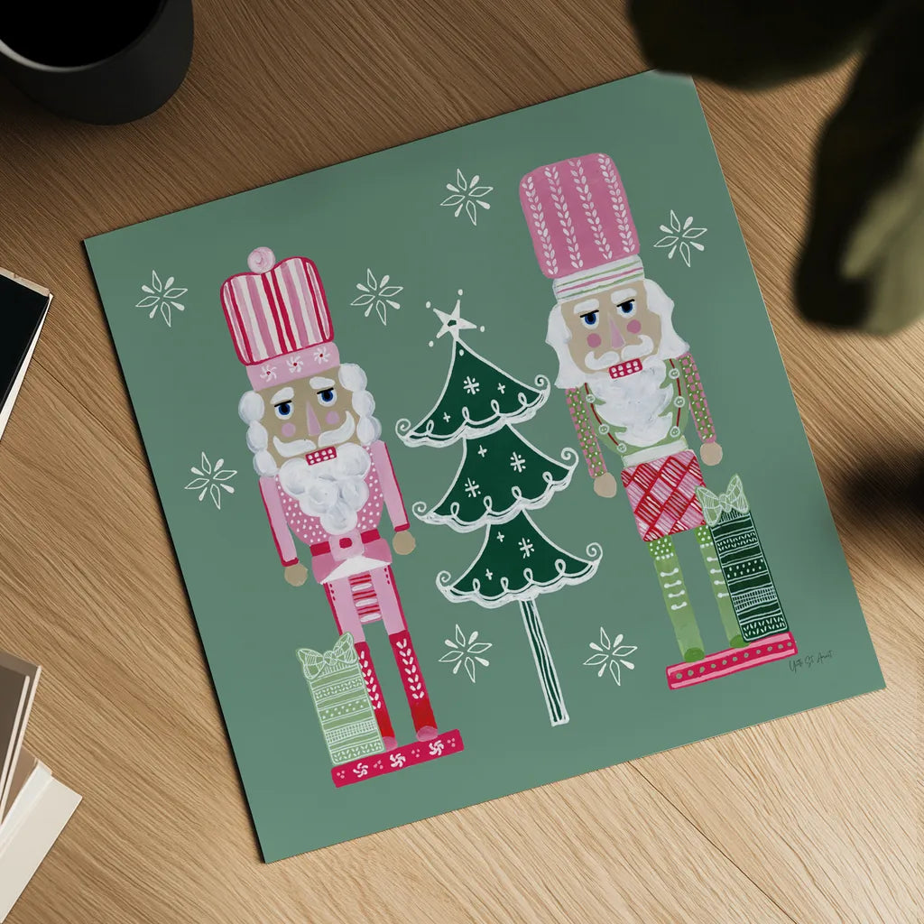 Dreamland Nutcrackers V by Yvette St. Amant. Shown as a detailed flat fine art print, highlighting archival giclee quality. Available as an archival giclee rolled canvas, fine art paper, or poster print. SKU 95777a.
