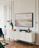 Dreamy Landscape Ethereal by Yvette St. Amant. shown as a framed stretched canvas in a living room above a console. Available as a archival giclee rolled canvas, fine art paper, or poster print. SKU 89354i.