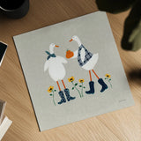 Ducks in the Pumpkin Patch VIII by Yvette St. Amant. Shown as a detailed flat fine art print, highlighting archival giclee quality. Available as an archival giclee rolled canvas, fine art paper, or poster print. SKU 97331a.