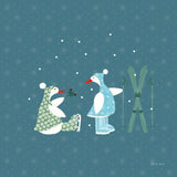 Ducks in the Snow VII by Yvette St. Amant. SKU 97320a. Archival Giclee Fine art print for wall decor.
