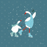 Ducks in the Snow VIII by Yvette St. Amant. SKU 97321a. Archival Giclee Fine art print for wall decor.