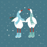 Ducks in the Snow X by Yvette St. Amant. SKU 97323a. Archival Giclee Fine art print for wall decor.