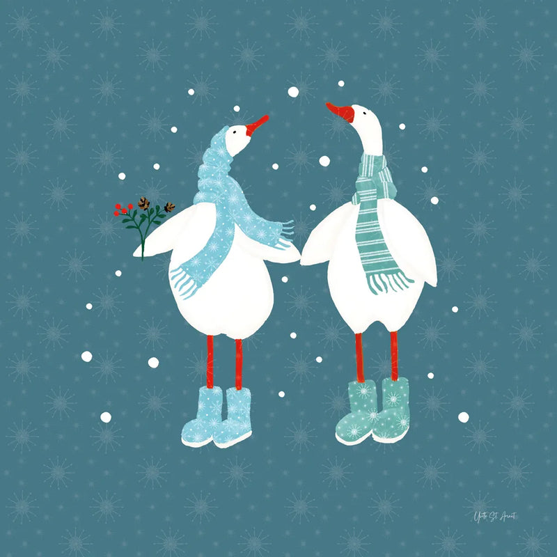 Ducks in the Snow X by Yvette St. Amant. SKU 97323a. Archival Giclee Fine art print for wall decor.
